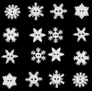 Sew Thru Snowflakes 16pcs Button Pack