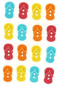 Sew Cute Flip Flops 16pcs Button Pack