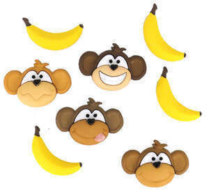 Monkey See Monkey Do 8pcs Button Pack