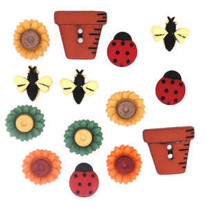 Bugs and Blooms 12pcs Button pack