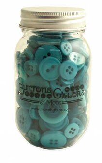 Bali Blue Buttons in Mason Jar