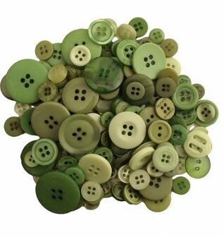 Leafy Green Buttons in Mason Jar