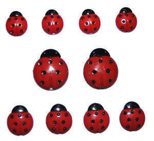 Ladybugs 10ct Button pack