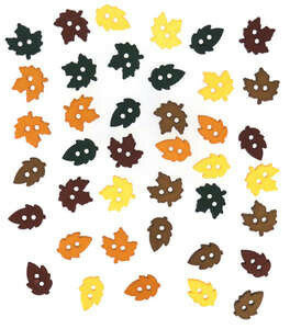 Tiny Ranking Leaves 35pcs Button Pack