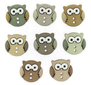 Sew Cute Owls 8pcs Button Pack