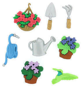 Sew Cute Gardening 6pcs Button Pack