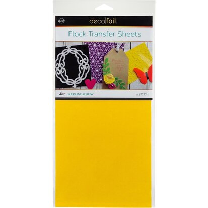 Sunshine Yellow Flock Transfer Sheets  - iCraft Deco Foil 