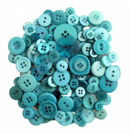 Bali Blue Buttons in Mason Jar