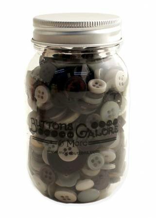 Smokey Greys Buttons in Mason Jar