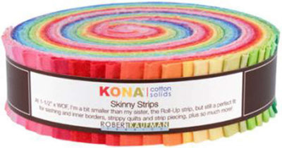 Kaufman Skinny Strips Kona Solids Bright Colorway 41pcs