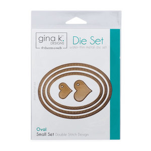 Gina K. Designs (3) Nested Oval Dies • Double Stitch Design • Small Set
