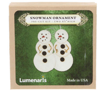 Wool Felt Kit Snowman Ornament Set of 2