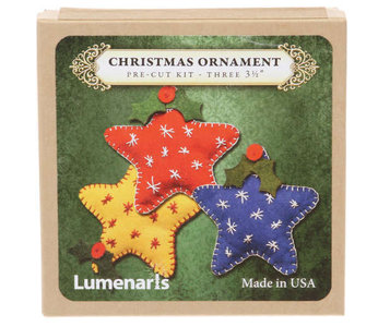 Wool Felt Kit Old Fashioned Ornament Stars - Set of 3