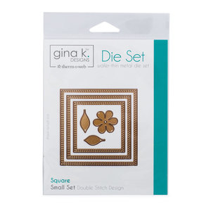 Gina K. Designs (3) Nested Square Dies • Double Stitch Design • Small Set