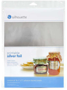 Silver Printable Foil Sheets 8pcs SILHOUETTE