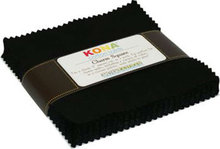 Kaufman Charm Pack Kona Solids Black Colorway 42pcs