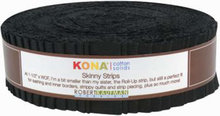 Kaufman Skinny Strips Kona Solids Black Colorway 40pcs