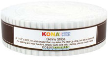 Kaufman Skinny Strips Kona Solids White Colorway 40pcs