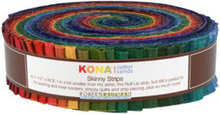 Kaufman Skinny Strips Kona Solids Dark Colorway 41pcs