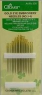 Clover Embroidery Needles Gold Eye (Size 3-9)  16pcs