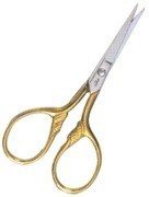 3 1/2" Gold plated Lions tail embroidery scissor 