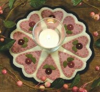 Candle mat - Hearts and Flowers