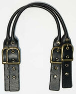 Leather Like Adjustable Bag Handles Black