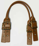Leather Like Adjustable Bag Handles Brown