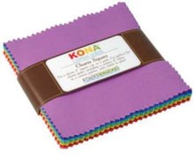 Kaufman Charm Pack Kona Cotton Bright Palette 41pcs