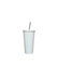 450ml Rainbow Sparkle White Stainless Steel Starbucks Cup with Straw (Sublimation)